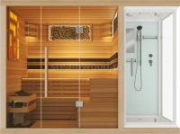 Четырехместная финская сауна  Luxury  из кедра с Душевой кабиной